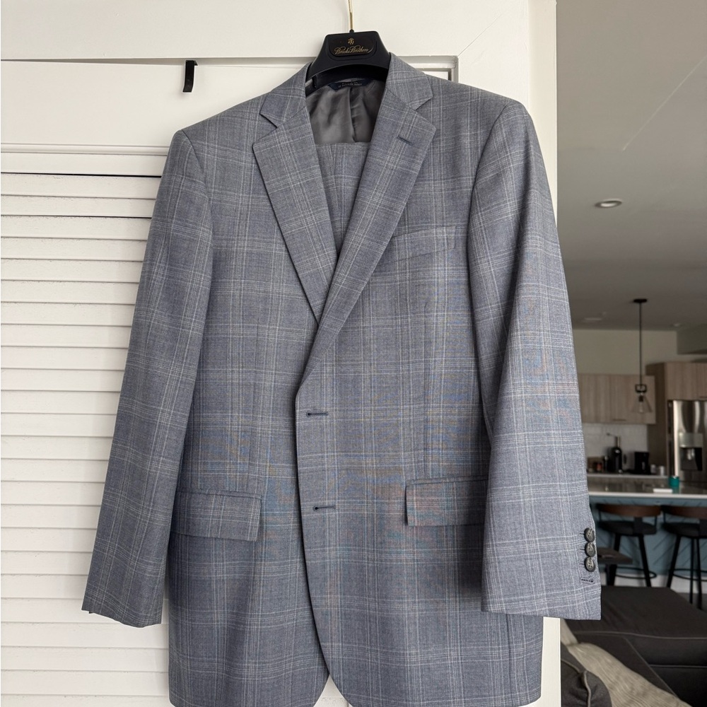 Brooks Brothers Light Blue Plaid Suit